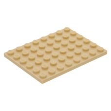 LEGO lapos elem 6x8, sárgásbarna (3036)