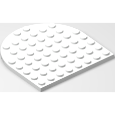 Eredeti, új LEGO lapos elem 8x8 egyik oldalán lekerekített sarkokkal, fehér (41948) - nélkülözhetetlen építőelem, alkatrész