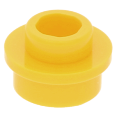 LEGO lapos elem kerek 1x1 lyukas bütyökkel, sárga (85861)