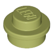 LEGO lapos elem kerek 1x1, olajzöld (4073)