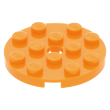 LEGO lapos elem kerek lyukkal középen 4x4, narancssárga (60474)