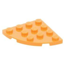 LEGO lapos elem lekerekített sarokkal 4x4, narancssárga (30565)