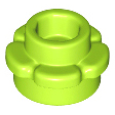LEGO virág alakú lapos elem kerek 1x1 (5 szirommal), lime (24866)