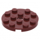 LEGO lapos elem kerek lyukkal középen 4x4, sötétpiros (60474)