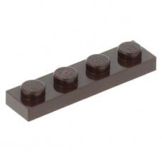 LEGO lapos elem 1x4, sötétbarna (3710)