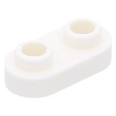 LEGO lapos elem 1x2 lekerekített tetején két lyukas bütyökkel, fehér (35480)