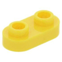 LEGO lapos elem 1x2 lekerekített tetején két lyukas bütyökkel, sárga (35480)