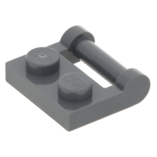 LEGO lapos elem 1x2 zárt végű fogantyúval, sötétszürke (48336)