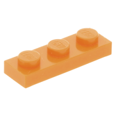 LEGO lapos elem 1x3, narancssárga (3623)