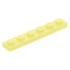 LEGO lapos elem 1x6, világossárga (3666)