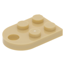 LEGO lapos elem 2x3 íves lyukkal, sárgásbarna (3176)