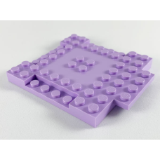 LEGO lapos elem 8x8 középen kiemelkedéssel, oldalán 1×4-es lapos csatlakozóval, levendula lila (15624)