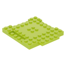 LEGO lapos elem 8x8 középen kiemelkedéssel, oldalán 1×4-es lapos csatlakozóval, lime (15624)