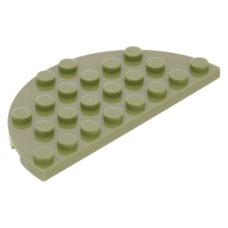 LEGO lapos elem félkör 4x8, olajzöld (22888)