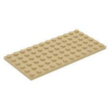 LEGO lapos elem 6x12, sárgásbarna (3028)