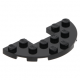 LEGO lapos elem félkör 3x6 1×2-es kivágással, fekete (18646)