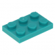 LEGO lapos elem 2x3, sötét türkizkék (3021)