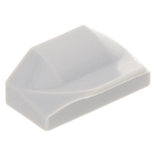 LEGO kocka 1×2x2/3 tetején íves és csőr résszel, világosszürke (47458)