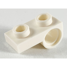 LEGO lapos elem 1×2 alul pin csatlakozóval, fehér (18677)