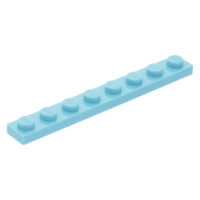 LEGO lapos elem 1x8, közép azúrkék (3460)