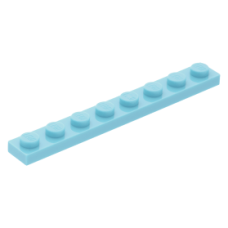LEGO lapos elem 1x8, közép azúrkék (3460)
