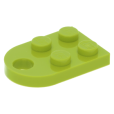 LEGO lapos elem 2x3 íves lyukkal, lime (3176)