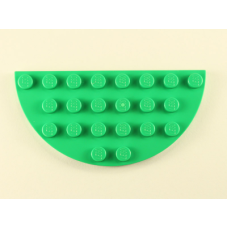 LEGO lapos elem félkör 4x8, világoszöld (22888)