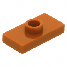 LEGO lapos elem 1 bütyökkel középen 1×2, sötét narancssárga (15573/3794)