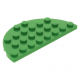 LEGO lapos elem félkör 4x8, zöld (22888)