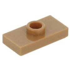 LEGO lapos elem 1 bütyökkel középen 1×2, középsötét testszínű (15573)