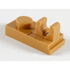 LEGO lapos elem 1×2 tetején fogóval, középsötét testszínű (92280)