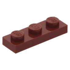 LEGO lapos elem 1x3, sötétpiros (3623)