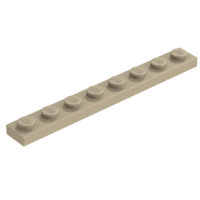 LEGO lapos elem 1x8, sötét sárgásbarna (3460)