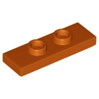 LEGO lapos elem 2 bütyökkel középen 1×3, sötét narancssárga (34103)