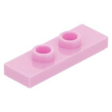 LEGO lapos elem 2 bütyökkel középen 1×3, világos rózsaszín (34103)