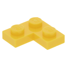 LEGO lapos elem 2x2 sarok, sárga (2420)