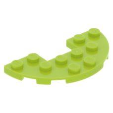 LEGO lapos elem félkör 3x6 1×2-es kivágással, lime (18646)