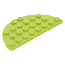 LEGO lapos elem félkör 4x8, lime (22888)