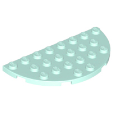 LEGO lapos elem félkör 4x8, világos vízzöld (22888)