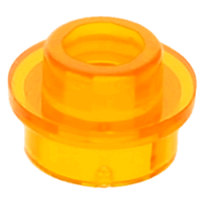 LEGO lapos elem kerek 1x1 lyukas bütyökkel, átlátszó narancssárga (85861)