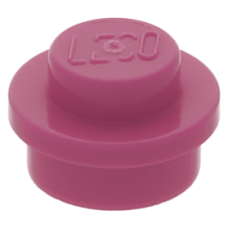 LEGO lapos elem kerek 1x1, sötét rózsaszín (4073)