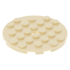 LEGO lapos elem kerek lyukkal középen 6x6, sárgásbarna (11213)