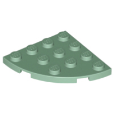 LEGO lapos elem lekerekített sarokkal 4x4, homokzöld (30565)
