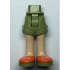 LEGO Friends láb (olajzöld rövidnadrág, narancssárga cipő) (35557)
