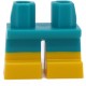 LEGO láb rövid, sötét türkizkék-sárga (37679)