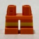 LEGO láb rövid sárga csík mintával, narancssárga (16709)
