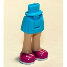 LEGO Friends láb (közép azúrkék szoknya, bíborvörös cipő) (35634)