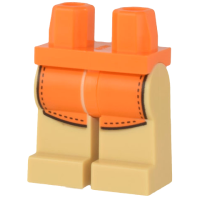 LEGO láb kötény mintával, narancssárga-sárgásbarna (98339)