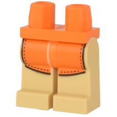 LEGO láb kötény mintával, narancssárga-sárgásbarna (98339)