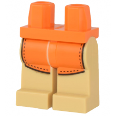 LEGO láb kötény mintával, narancssárga-sárgásbarna (98339) --- Debrecenben raktáron!